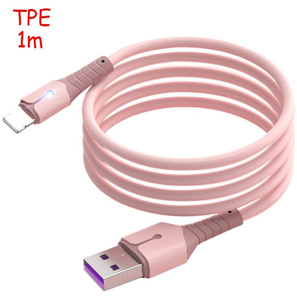 Datakabel, Oxygen Pure Copper Core Flydende Silikone Datakabel med Lys til iPhone12, (1M, )