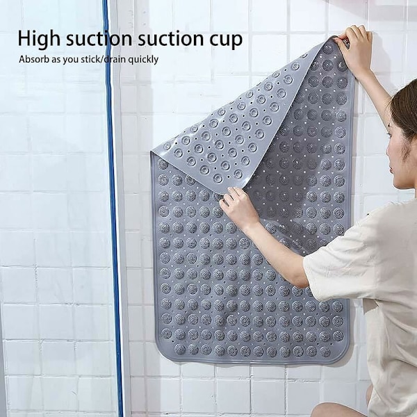 Bademåtte Hurtigtørrende Brusemåtte 32 x 16 cm Grøn Køkken Brusemåtte Ekstra Stor Brusemåtte Antislip Måtte til Ældre og Børn Badeværelse Dræn Huller