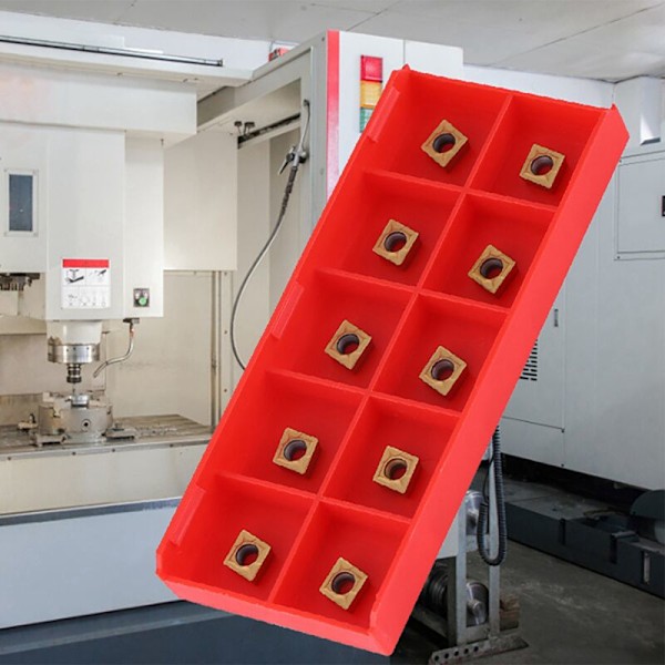 10 x CNC Carbide Inserts, CCMT060204-HM YBC251 Bladskærer Drejebænk Værktøj med Kasse til Halvfabrikerede Stål, Guld, Høj Styrke, Høj Sejhed