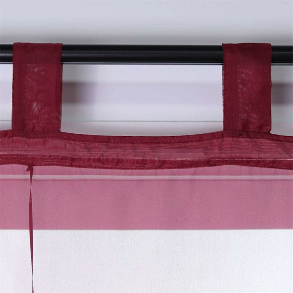 Romersk gardin med spännen Gardiner Köksromerska nyanser Transparent spänne Modern blind Gardiner Slöja Vinröd LxH 100x155cm 1st