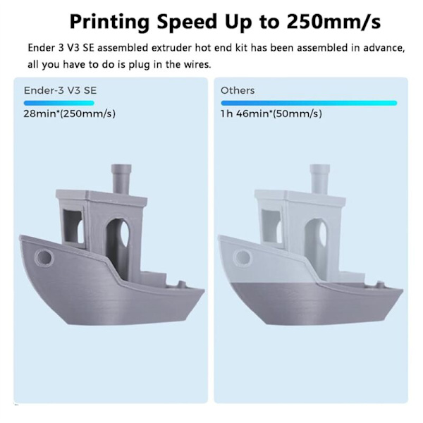 Högtemperaturbeständig Hotend Uppvärmningsblock, Hög Hastighet Monterad Extruder Hot End Kit för 3 V3 SE 3D-skrivare