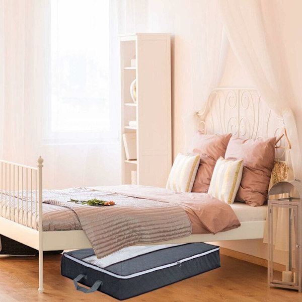 Sæt med 3 opbevaringsposer under sengen, stor under seng opbevaring sammenklappelig non-woven, opbevaringsposer til dyner, tæpper, puder, legetøj, tøj (100x 50 x 1