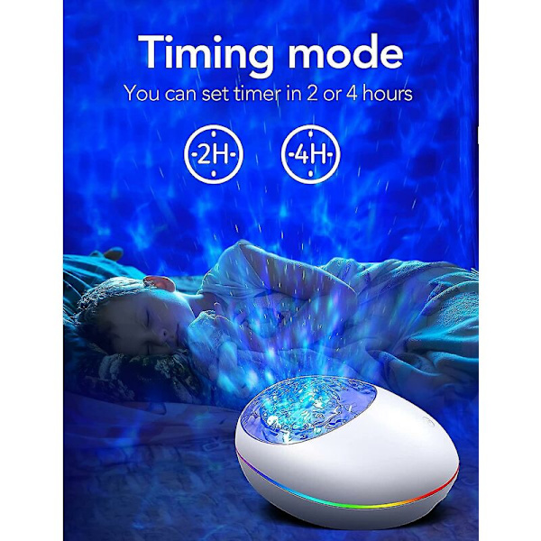 Aurora Northern Lights Projektor, 3 i 1 Nattlampa med Vitt Brus, Timer, Bluetooth-högtalare, Galaxy Light Space Light för Tak