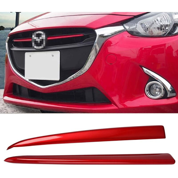Bil Front Grill Dæksel Trim Liste til 2 Demio 2015-2017 DJ DL Mazda2 Sedan Hatchback Rød Stil