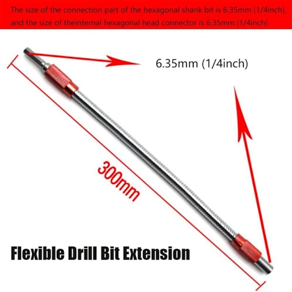 Universal Fleksibel Metal Hex Skaft Forlænger Bit Holder, Fleksibel Boremaskine Forlænger, (4 Stk, 4 Farver)