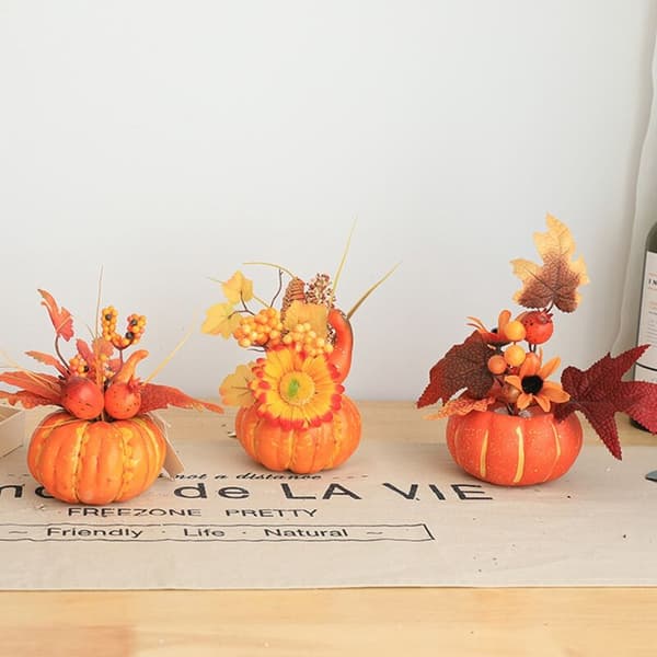 Kunstige græskar ahornblad borddekoration rekvisit efterår høst Thanksgiving B