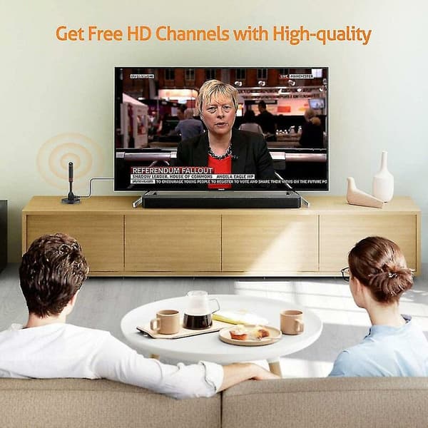 Indendørsantenne med forstærker - Indendørsantenne til fjernsyn - HDtv-antenne