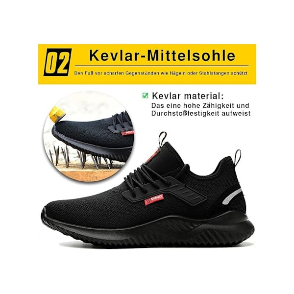 Säkerhetsskor Herr Dam Arbetsskor Stålhätta Ultralätt Skydd Andningsbar Säkerhet Unisex 43eu 26.5cm