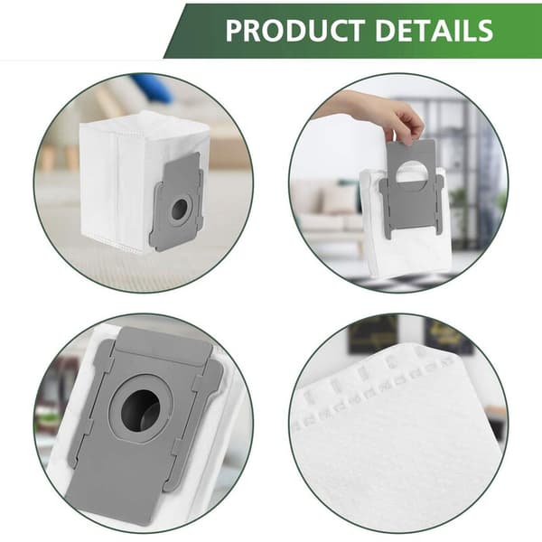 9 st dammsugarpåsar för IRobot I7/E5/E6 Cleaner Base Robot Vacuum Cleaner Automatisk smutsavfallspåsar