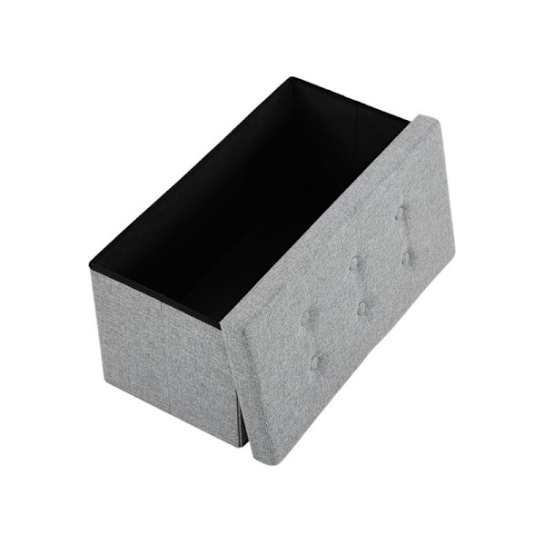 Foldbar opbevaringsfodskammel 763838cm mørkegrå