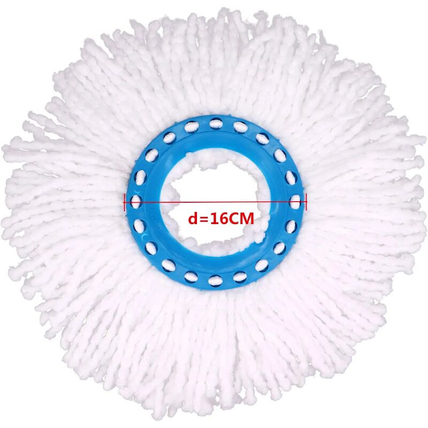 4 stk. Mikrofibermopphoder, Runde mopphoder med 360 graders rotasjon for gulvrengjøring (Diameter 16 cm)