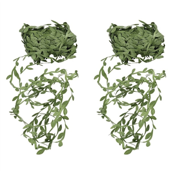 2 stk. 20M Kunstige Garland Planter Vine Falsk Løv Blomster Grøn Ivy Bryllup Dekoration Tilbehør