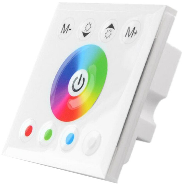 DC12V-24V RGB/RGBW Touch Screen Controller Glaspanel Dimmer Controller til LED Strip Lampe Hvid