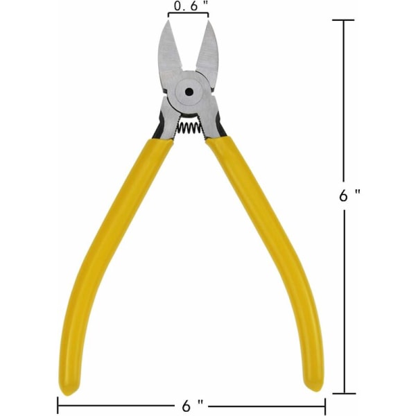 6" diagonal cutting pliers, professional wire cutter with high-strength chrome vanadium alloy steel cutting edge