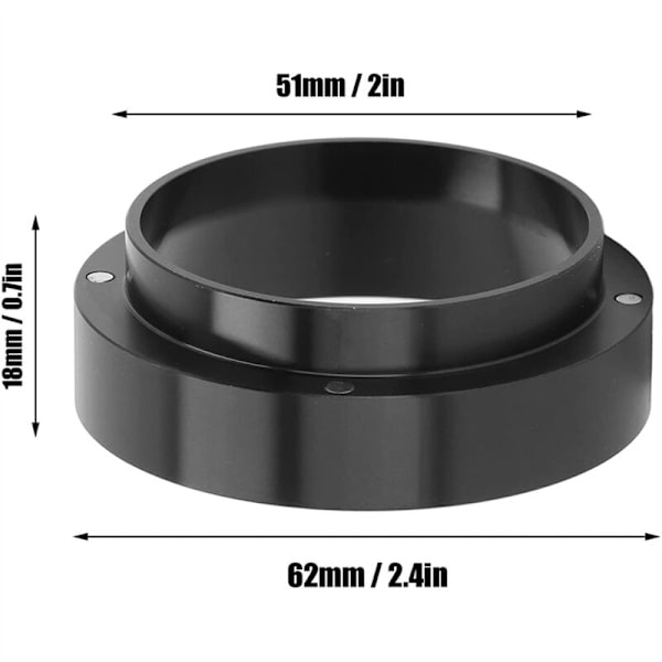 2 kpl 51 mm espresson annostelusuppiloita, kahvikoneen tarvikkeet magneettirenkaalla jauheen tamppaustyökalu (musta)
