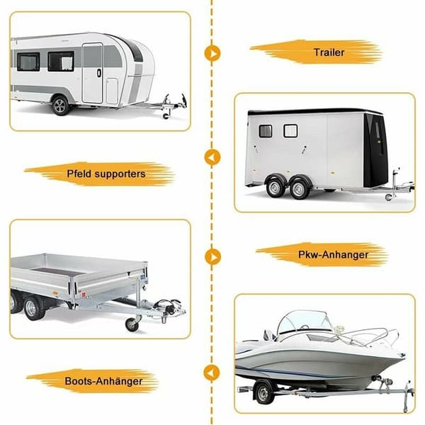Tilhengerfestebeskyttende deksel, Universal Caravan-deksler, Tilhengerdeksel for Caravan Tilhengerfestehode med reflekterende striper