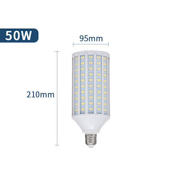 E40 LED-pærer 50W LED-lys Varm hvid 3000K, 5000LM, AC 85-265V, svarende til 400W halogenpære LED-lampe