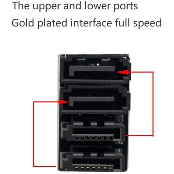 2 kpl tietokoneen emolevyn sovitinta 180 asteen kaksoisliitännällä 7-nastainen SATA-sovitin SSD HDD -työpöydille