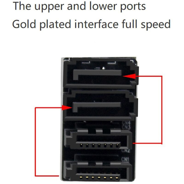 2 st datormoderkortsadapter med 180 graders dubbelt gränssnitt 7-stifts SATA-adapter för SSD HDD-stationära datorer