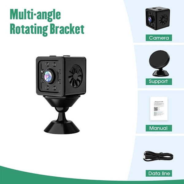 K14 Mini WiFi Kamera Nattseende Övervakningskamera HD Säkerhetskamera Rörelsedetektering Alarm Fjärrkontroll Övervakningskamera