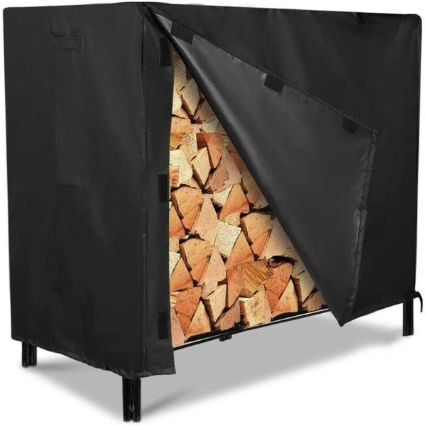 Waterproof Cover for Outdoor Firewood - 122 x 61 x107cm - Black