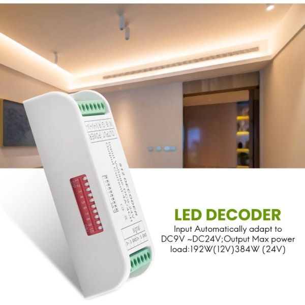 Mini DMX RGBW Dekoder 4 Kanaler 16A RGB RGBW Strip Controller DMX 512 Dimmer Driver för LED Strip Lights DC9-24V