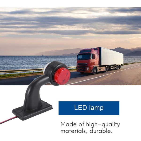 2 X LED 12V Traktor Side Marker Lys Gult Rød Hvit