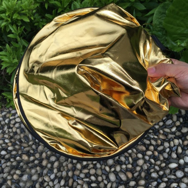 Neewer 80 cm 5-i-1 genomskinlig bärbar rund hopfällbar reflektor, silver, guld, vit och svart för fotografering