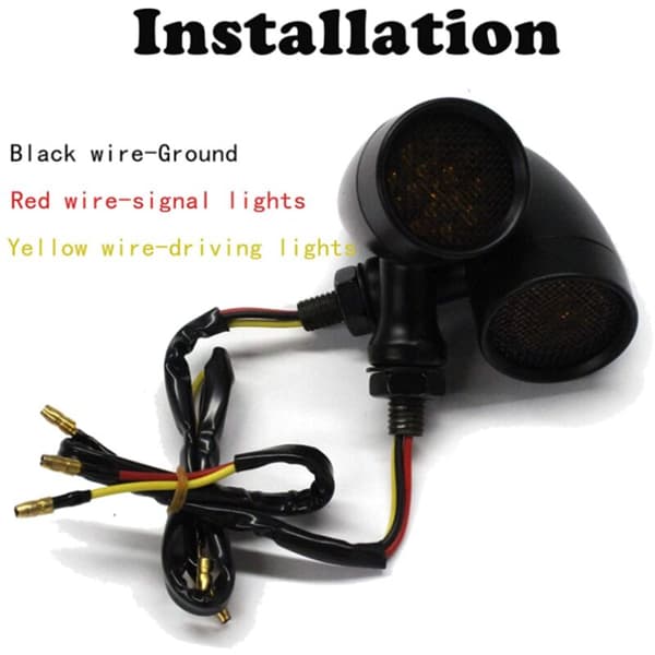 Motorcykel LED Blinklys Modificeret Tilbehør Sort