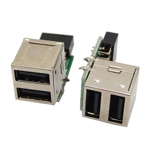 2 st Interna moderkort 9-stifts till 2-portars USB 2.0-adapterkonverter moderkort PCB-kort förlängningskort