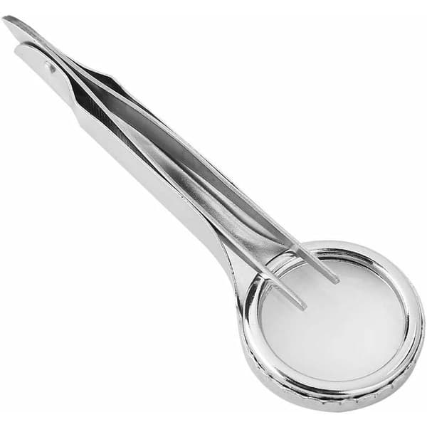 10X Rustfrit Stål Multifunktionspincet med 10X Forstørrelsesglas