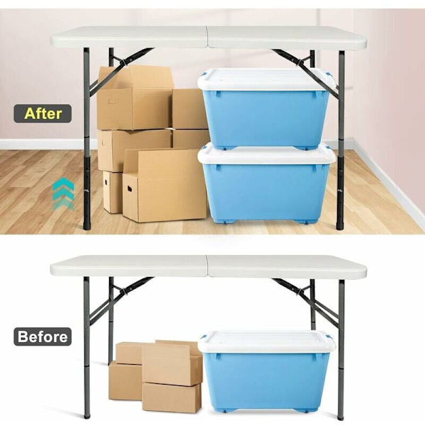 Sæt med 4 Bordbensforlængere til Foldborde til Buede og Lige Ben, Justerbare Foldbare Bordbensforhøjere, til Højde (44 cm) - RWFurnitur