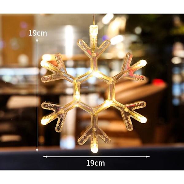 Jouluikkunavalot, Ripustettavat jouluikkunavalot imukupilla, Paristokäyttöiset riippuvalaisimet lomamyymälään - Lumikide, AAF