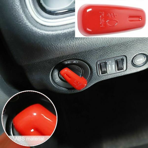 Bryterdeksel for frontlyskontroll, interiørtilbehør for 2015+ Charger 2010+ Durango 2011+, rød