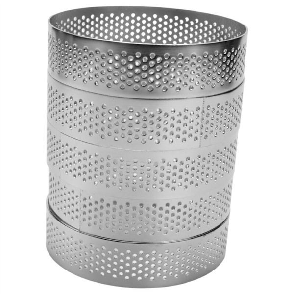 Pakke med 10 rustfrie kagemousseforme, varmebestandige perforerede kagemousseforme, runde forme til bagning af donuts, 8 cm