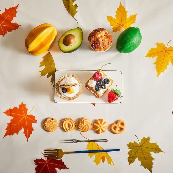 Thanksgiving Efterårsblad Dug Efterår Ahornblad Dug Vandtæt Rektangulær Plast Dug