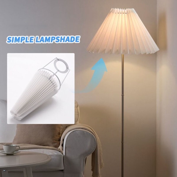 Plisserte lampeskjerm bordlampe japansk stil gulvlamper kreativ plissért lampeskjerm skrivebordslampeskjerm soveromslamper -A