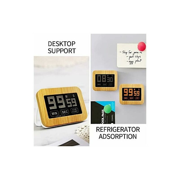 Lysende Køkken Timer, Magnetisk Timer, Digital Touch Screen Timer, Kraftfuld og Nedtællingstimer med LCD Touch Screen, Magnetisk Timer til Køkken