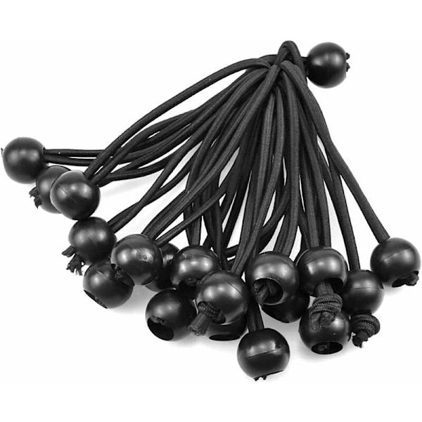 Bungee-snore 30 stk. Tarp Bungee Gummi Bungee med kuglehake til telte, pavillon, presenning, plakater, camping, gardiner, forlængelsessele Gummi Bungee