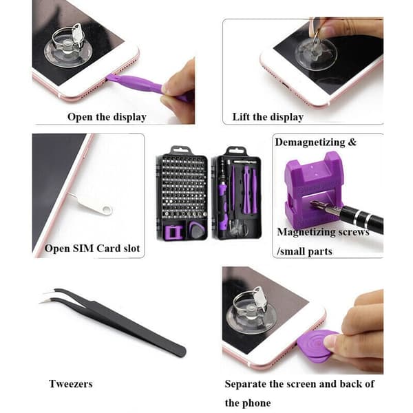 115 in 1 Mini Precision Screwdriver Set Screwdriver Bit Set with Case for Computer PC Watch Glasses Mini DIY Hand Work Repair Tools
