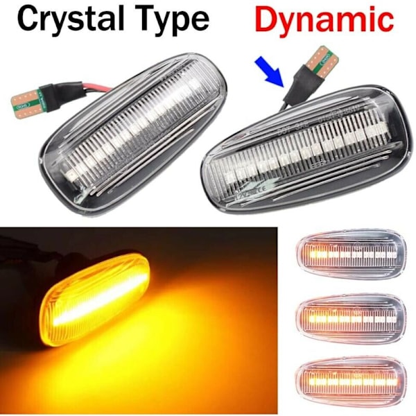 12V Signallampor LED-sidomarkeringsljus Indikator Repeater Panel för Opel Zafira A 99-05 G 98-09