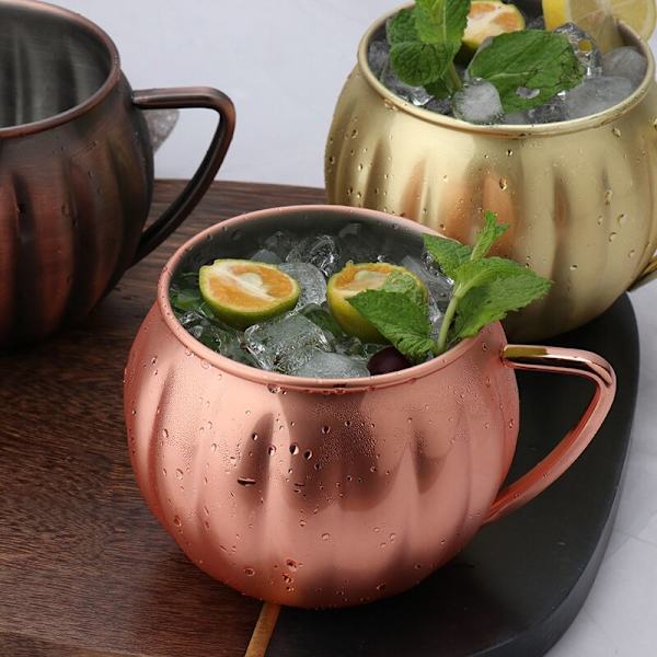 Kreativ rustfri stål belægning græskar cocktail bar KTV Moskva Mule krus kop -700Ml guld
