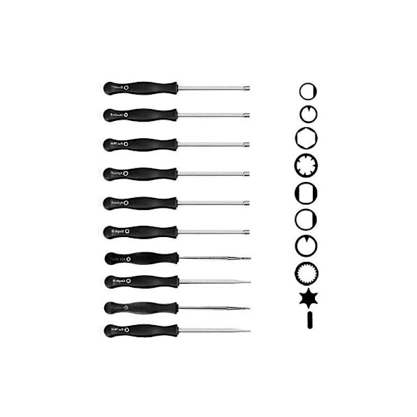 10 stk. karburator skruetrækkersæt + EVA-pose + rengøringsbørste, karburator justeringsværktøjssæt karburator skruetrækker værktøj--