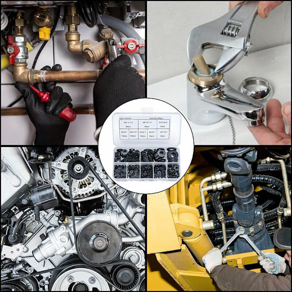 500 stk. sorte nylon flade skiver, runde isolerings flade skiver pakning afstandsholder pakning VVS sortimentssæt - M2/M2.5/M3/M4/M5/M6/M8/M10