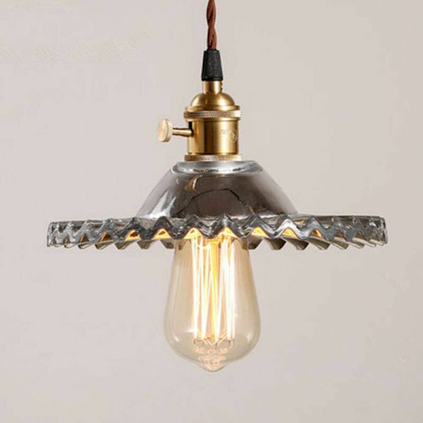 E27 Industriell Vintage Glas Hänglampa Retro Taklampa Armatur Glas Retro Hänglampa Industriell Takbelysning Hänglampa Tak