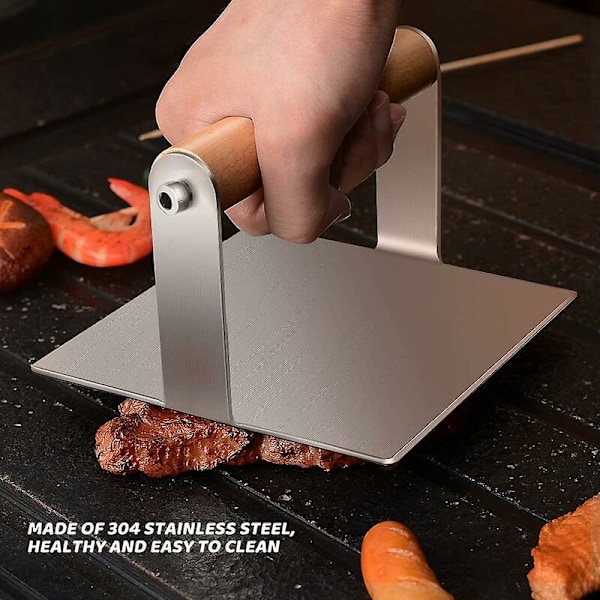 Grillpress, Kvadratisk Hackare, Icke-klibbig Baconpress, Grillpress, 5,5 Baconpress