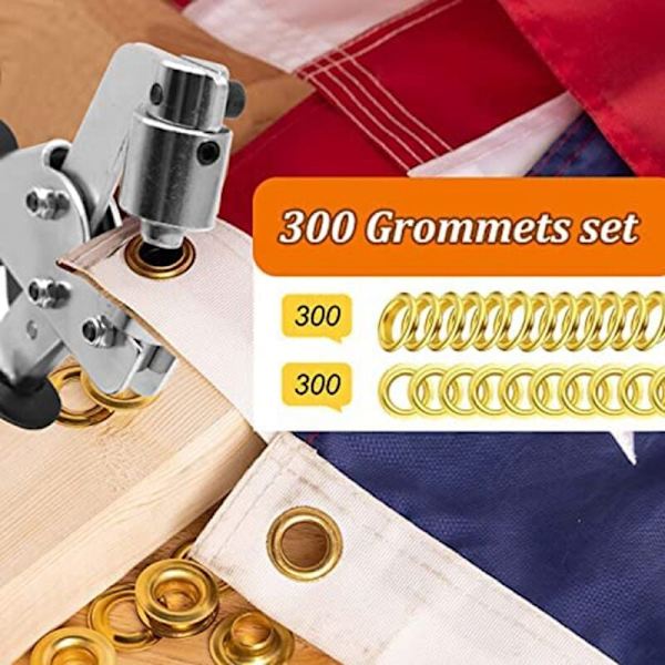 Öglettång för presenningar, öglettång med 300 öljetter (diameter 10 mm), öglettång 10 mm för läder, tyger