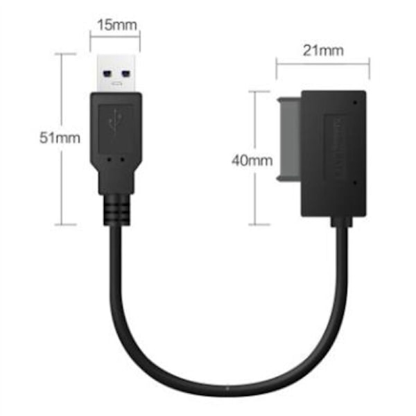 5X USB PC 6P+7P CD DVD Rom SATA till 2.0 Adapter Slimline Sata 13 Pin Konverter Drive Kabel för Laptop Dator