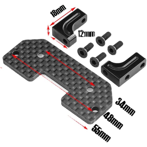 1/10 Kiipeilyauton ohjauskuituistuin Deck Bracket R60 Servo Mount Holder SCX10 Akselille