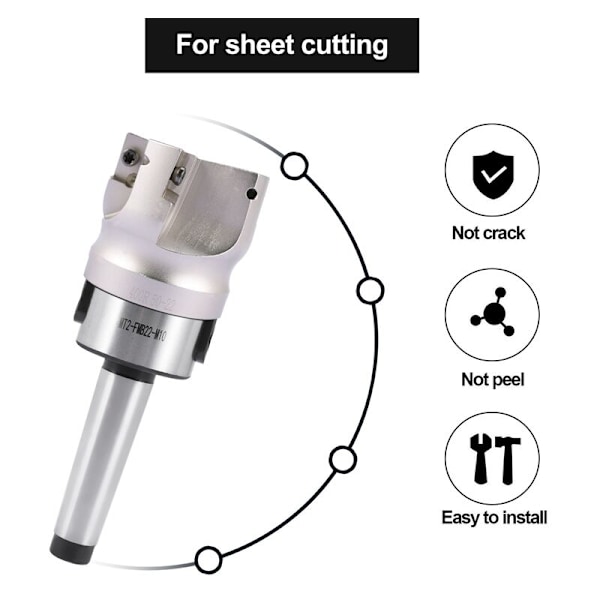 MT2 M10 och 50mm planfräs + 10 st APMT1604 CNC hårdmetallskär insatsnyckel